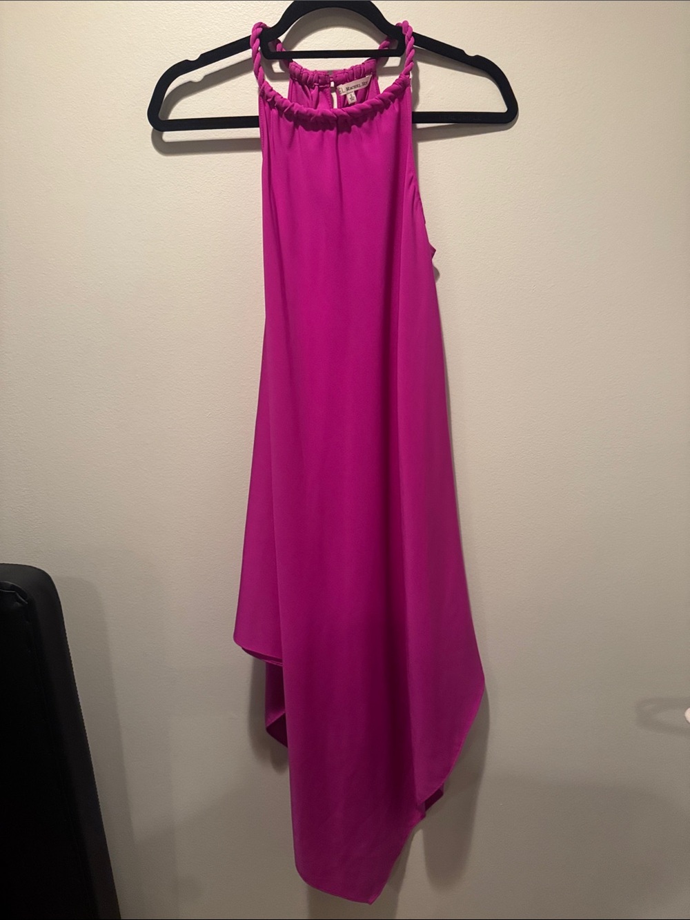 RACHEL Rachel Roy Asymmetrical Halter Dress in Fuchsia